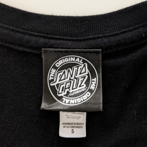 Santa Cruz Throwdown Dot Black Crop T-Shirt S - Picture 4 of 7